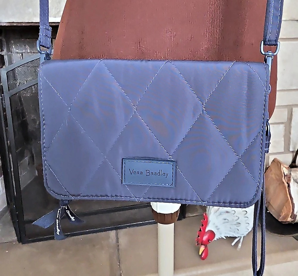 Vera Bradley Quilted Crossbody Bag in Navy Blue